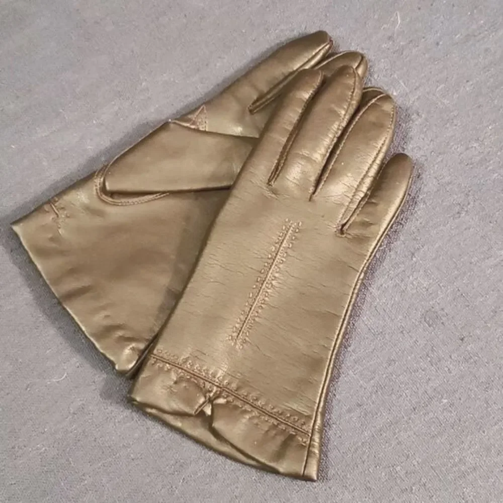 ‎Downholme Vegan faux Leather Gloves, dark brown